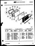 DOOR PARTS Diagram and Parts List for  Tappan Range