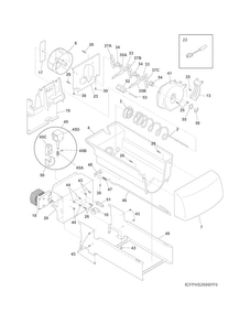 Ice Container Diagram and Parts List for  Frigidaire Refrigerator