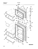 DOORS Diagram and Parts List for FRT18G5AQ1  Frigidaire Refrigerator