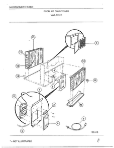 Room Air Conditioner Diagram and Parts List for  Frigidaire Air Conditioner