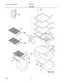 SHELVES Diagram and Parts List for FRS26R4CB2  Frigidaire Refrigerator
