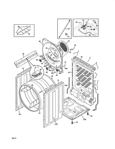 Cabinet/drum Diagram and Parts List for  Frigidaire Dryer