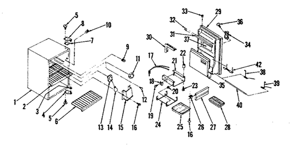 Cabinet Parts Diagram and Parts List for 1268904835  Kenmore Refrigerator