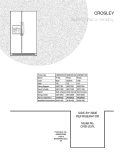 COVER Diagram and Parts List for  Frigidaire Refrigerator