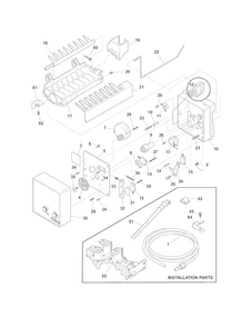 Ice Maker Diagram and Parts List for  Frigidaire Refrigerator