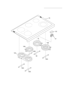 Main Top Diagram and Parts List for  Frigidaire Range