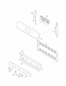 Backguard Diagram and Parts List for  Kenmore Range