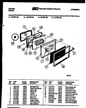 LOWER OVEN DOOR PARTS Diagram and Parts List for  Tappan Range