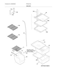 Shelves Diagram and Parts List for  Frigidaire Refrigerator