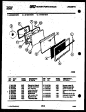 DOOR PARTS Diagram and Parts List for  Tappan Range