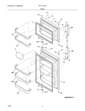 DOOR Diagram and Parts List for FRT17L3FW3  Frigidaire Refrigerator