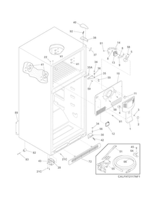 Cabinet Diagram and Parts List for LFHT2117LB6  Frigidaire Refrigerator