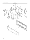 BACKGUARD Diagram and Parts List for  Frigidaire Range