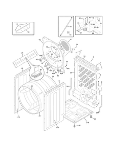 Cabinet/drum Diagram and Parts List for  Frigidaire Dryer
