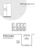 COVER Diagram and Parts List for FRS26R4CB2  Frigidaire Refrigerator