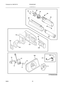 Controls Diagram and Parts List for  Frigidaire Refrigerator