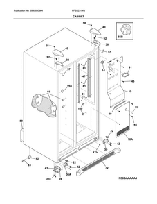 Cabinet Diagram and Parts List for  Frigidaire Refrigerator
