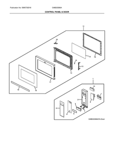Control Panel And Door Diagram and Parts List for  Frigidaire Microwave