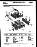RACKS AND TRAYS Diagram and Parts List for  Gibson Dishwasher