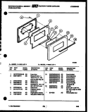 DOOR PARTS Diagram and Parts List for  Tappan Wall Oven