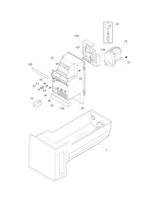 Ice Container Diagram and Parts List for  Frigidaire Refrigerator