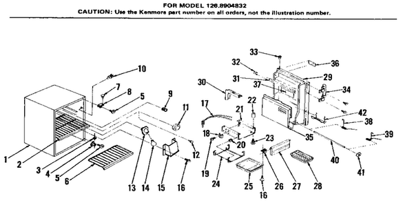 Cabinet Parts Diagram and Parts List for 1268904832  Kenmore Refrigerator