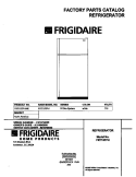 COVER Diagram and Parts List for  Frigidaire Refrigerator