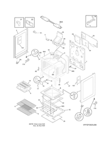 Body Diagram and Parts List for  Frigidaire Range