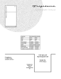 COVER Diagram and Parts List for FRT17G4JQ5  Frigidaire Refrigerator