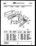 BACKGUARD Diagram and Parts List for  Tappan Range