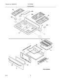 TOP/DRAWER Diagram and Parts List for FGF348KMB  Frigidaire Range