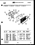 DOOR PARTS Diagram and Parts List for  Tappan Range