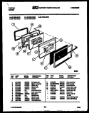 DOOR PARTS Diagram and Parts List for  Tappan Range