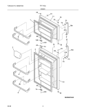 DOOR Diagram and Parts List for FRT17B3JQ6  Frigidaire Refrigerator
