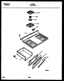 COOKTOP AND DRAWER PARTS Diagram and Parts List for  Tappan Range