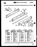 CONTROL PANEL Diagram and Parts List for  Tappan Range