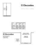 COVER Diagram and Parts List for  Electrolux Refrigerator