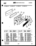 CONTROL PANEL Diagram and Parts List for  Tappan Range