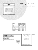 COVER Diagram and Parts List for  Frigidaire Wall Oven