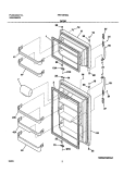 DOORS Diagram and Parts List for FRT18FS6CQ0  Frigidaire Refrigerator