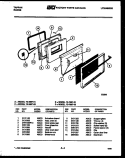 LOWER OVEN DOOR PARTS Diagram and Parts List for  Tappan Range