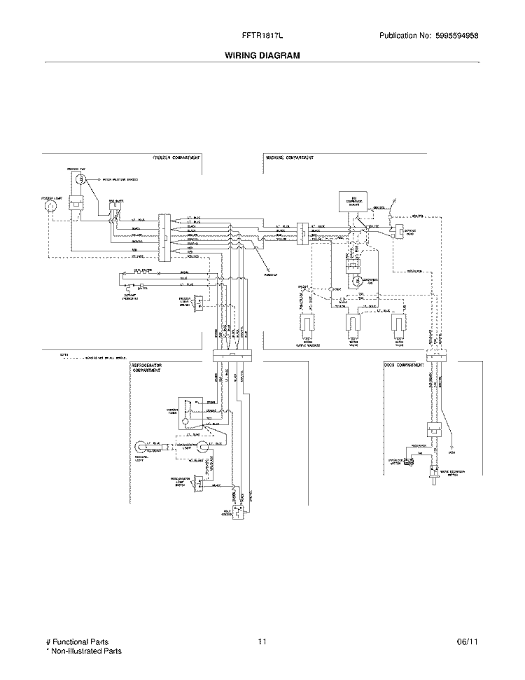 WIRING DIAGRAM Diagram and Parts List for  Frigidaire Refrigerator