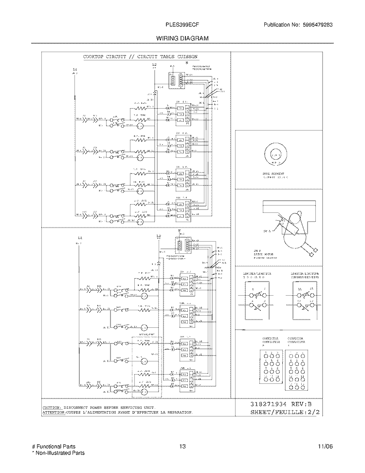 WIRING DIAGRAM Diagram and Parts List for  Frigidaire Range