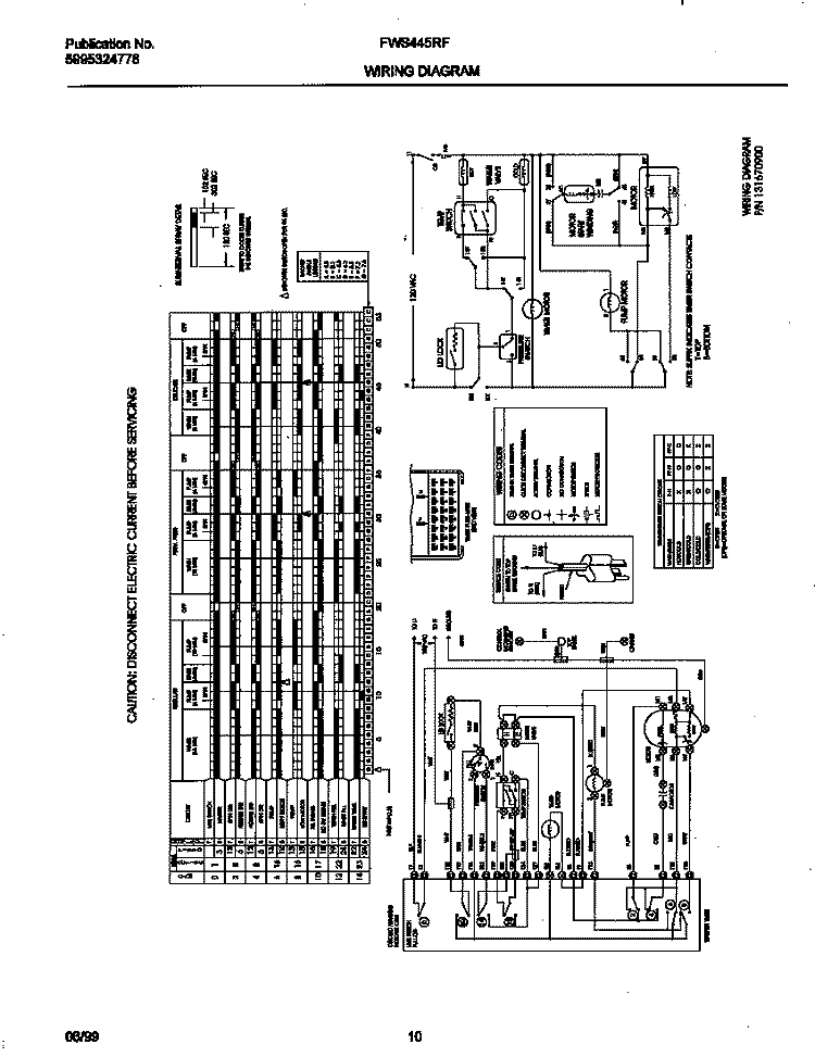 131670900 WIRING DIAGRAM Diagram and Parts List for  Frigidaire Washer