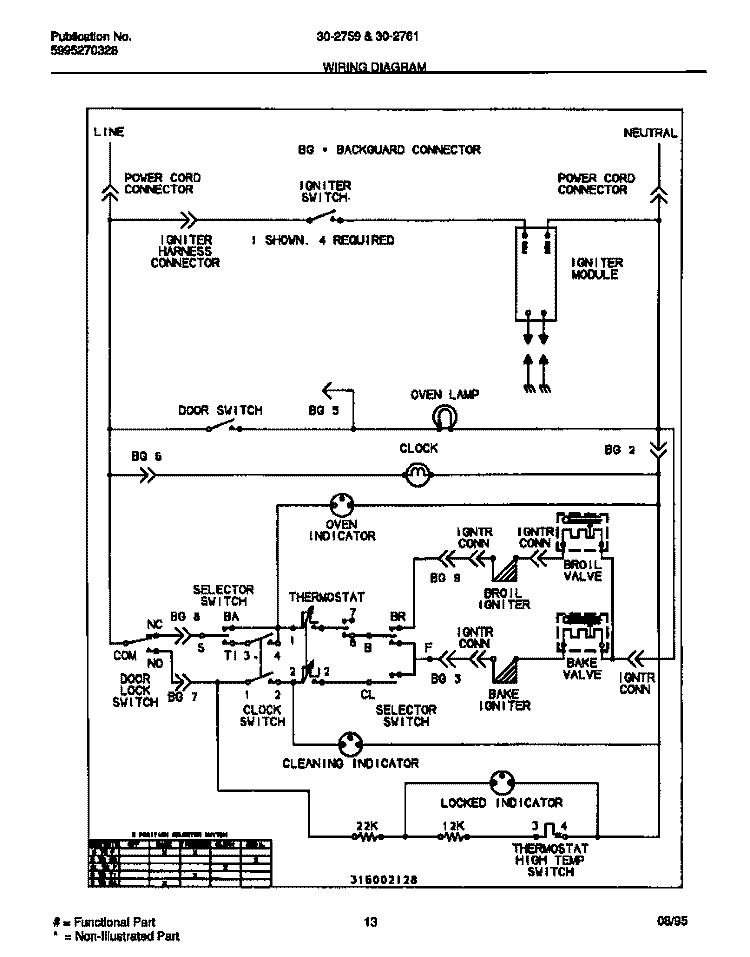 WIRING DIAGRAM Diagram and Parts List for  Tappan Range