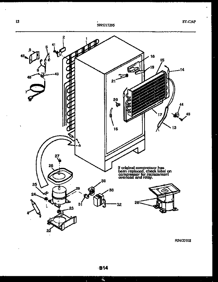 SYSTEM AND AUTOMATIC DEFROST PARTS Diagram and Parts List for  Frigidaire Refrigerator
