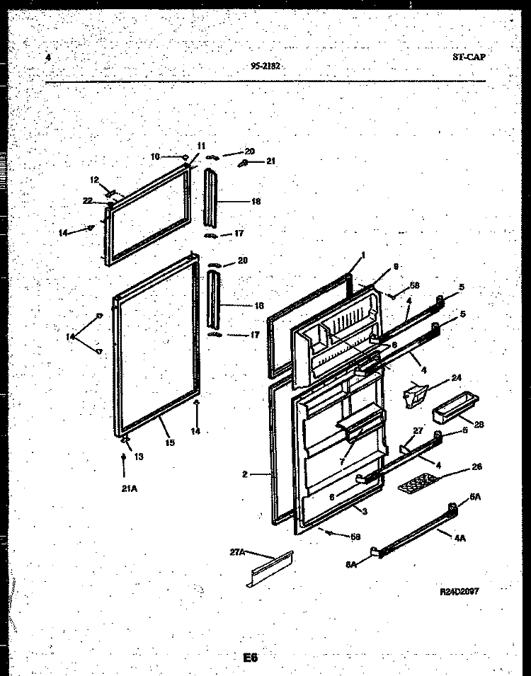 DOOR PARTS Diagram and Parts List for  Tappan Refrigerator