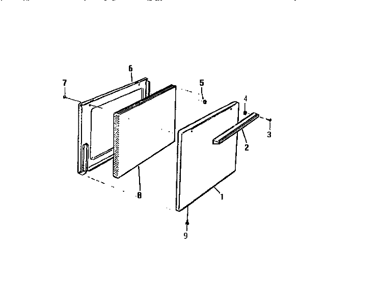 DOOR, GF600H Diagram and Parts List for GF670HXD0  Frigidaire Wall Oven