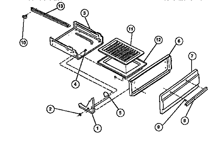 DRAWER Diagram and Parts List for G30NL1  Frigidaire Range