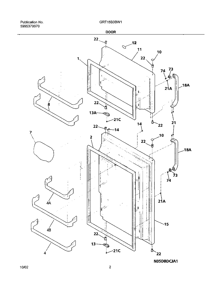 DOORS Diagram and Parts List for  Gibson Refrigerator